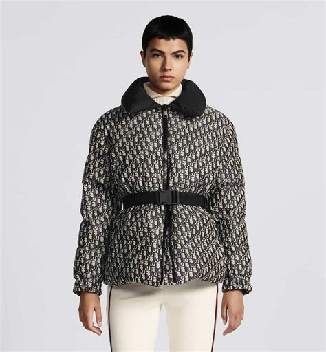 DiorAlps Puffer Jacket with Belt Blue Quilted Technical Taffeta 